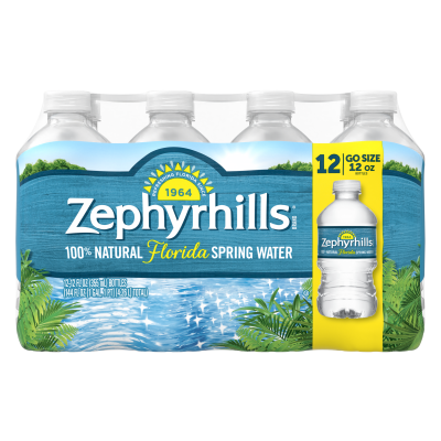 Zephyrhill Spring water product detail 12oz 12 pack front view