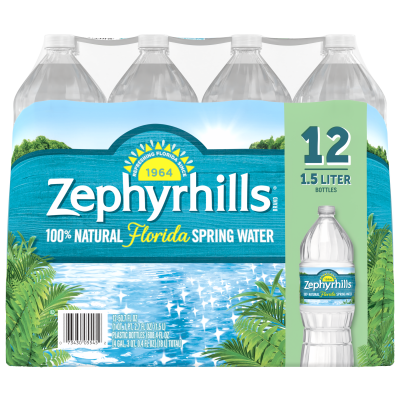 Zephyrhills  Spring water 1.5L 12pack bottle front view