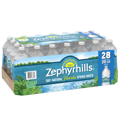 20 Fluid Ounce Bottled Water  Zephyrhills® Brand 100% Natural Spring Water