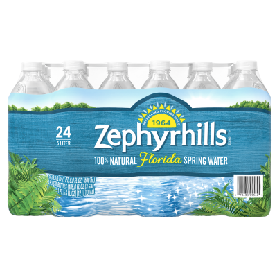 Zephyrhills Spring water product details 500mL 24 pack front view
