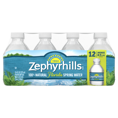 Zephyrhills Spring Water 8oz 12 pack front view