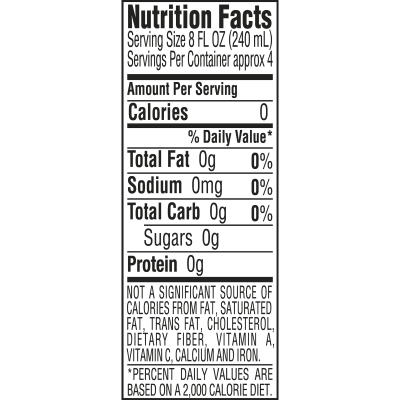 Zephyrhills Spring Water 8oz 12 pack Nutrition facts
