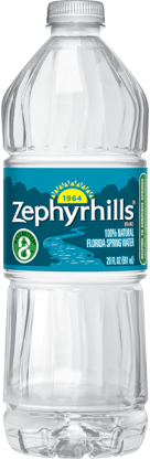 Zephyrhills Spring Water in our 20 oz bottle.