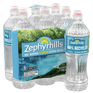 Zephyrhills  Spring water 700mL 6pack bottle front view